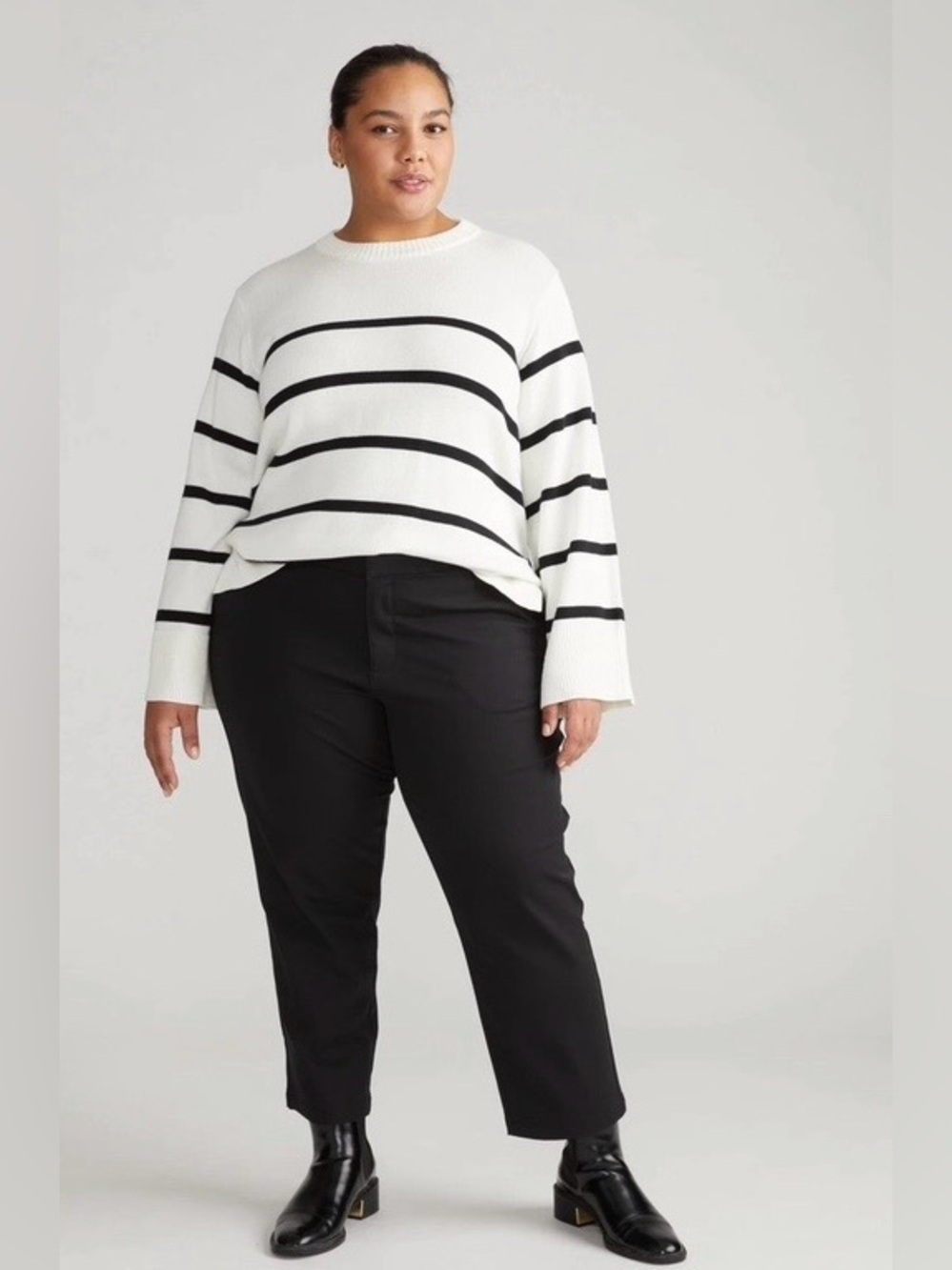 Universal Standard Bardot Wide Sleeve Cotton Sweater